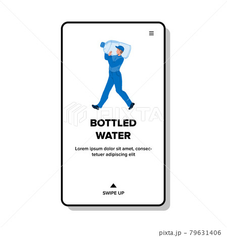 Bottled Water Carrying Man On Shoulder Vector 79631406