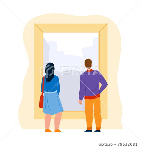 People Looking At Picture Artwork In Museum Vector People Looking At Picture Artwork In Museum Vector 79632081