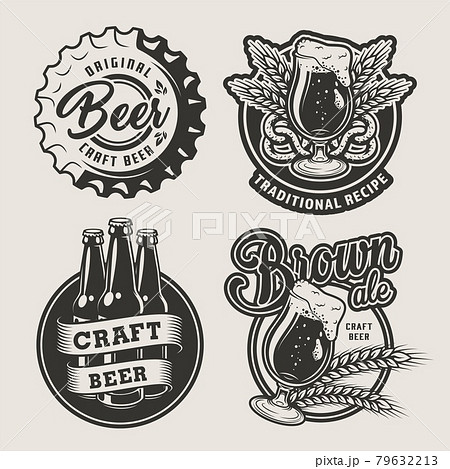 Vintage brewing logos set Vintage brewing logos set 79632213
