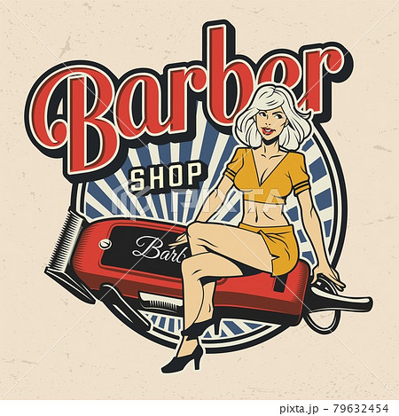 Colorful barbershop logotype 79632454