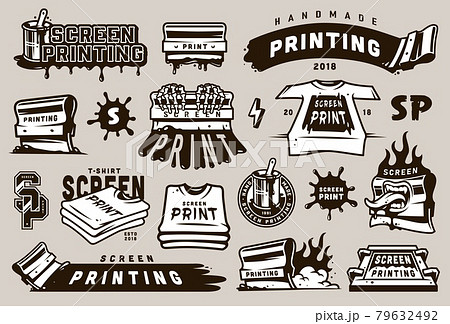 Big collection of screen printing elements 79632492