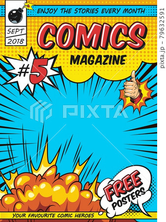 Comic magazine cover template 79632591