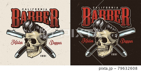Vintage barbershop colorful label 79632608
