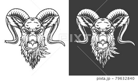 Monochrome goat icon 79632840