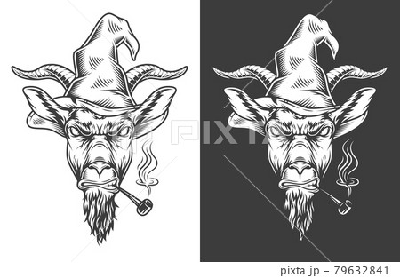 Monochrome goat icon 79632841
