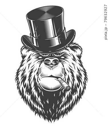 Vintage logo style bear 79632927