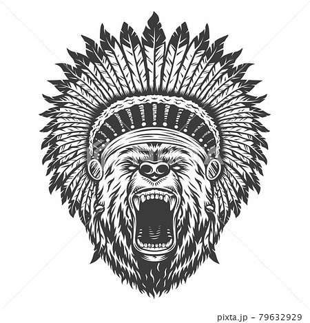 Vintage logo style bear 79632929