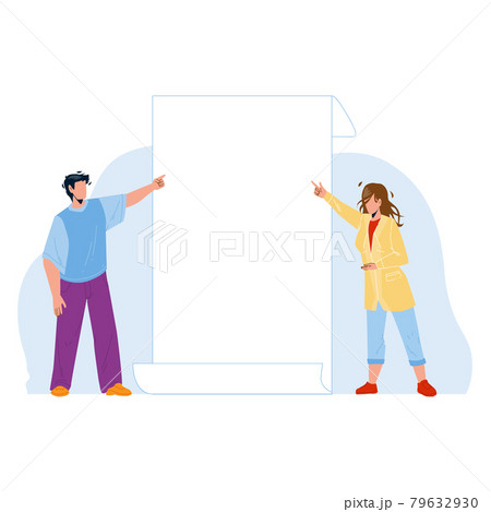 Look On Paper List Showing Boy And Girl Vector 79632930