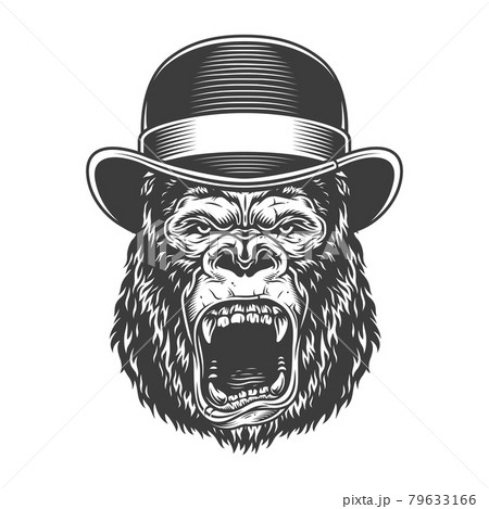 Angry gorilla in monochrome style Angry gorilla in monochrome style 79633166