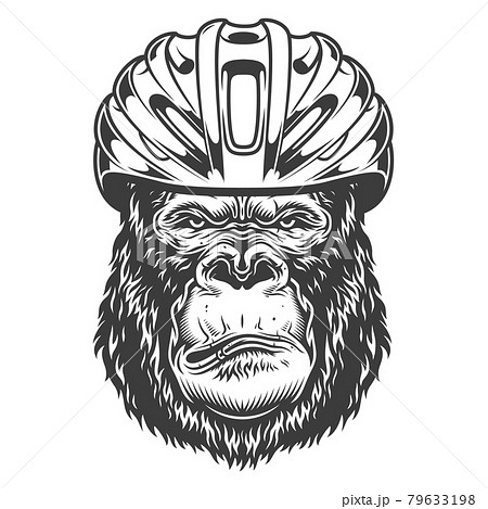 Serious gorilla in monochrome style 79633198