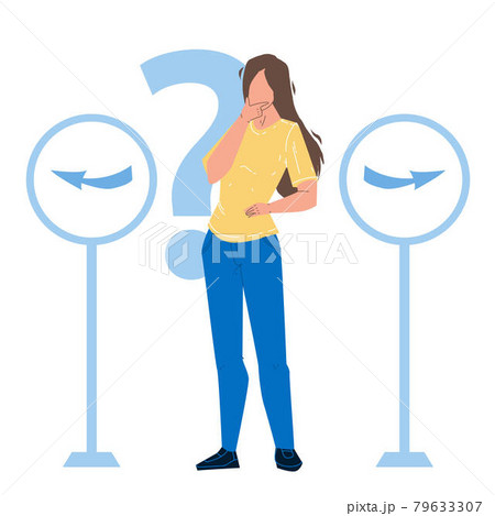 Choosing Way Decision Confident Young Woman Vector 79633307