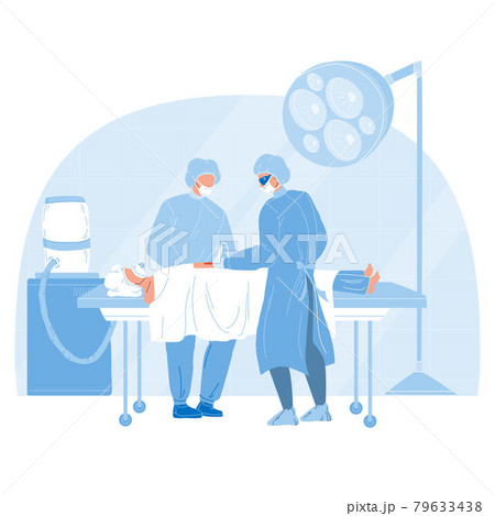 Medical Team Performing Surgical Operation flat Vector 79633438