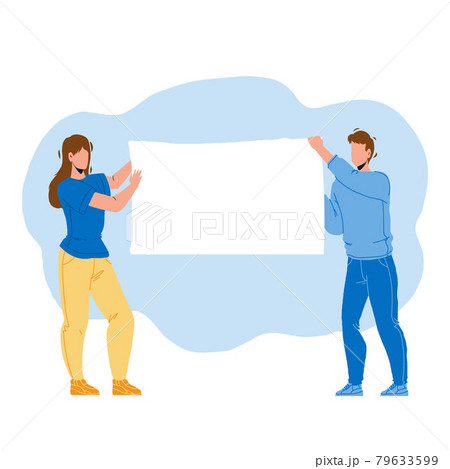 Demonstration Blank Canvas Hold Protesters flat Vector Demonstration Blank Canvas Hold Protesters flat Vector 79633599