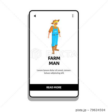 Farm Man Agronomist In Work Suit Standing Vector Farm Man Agronomist In Work Suit Standing Vector 79634504