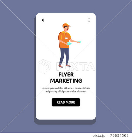 Flyer Marketing Promoter Man Distribution Vector Flyer Marketing Promoter Man Distribution Vector 79634505