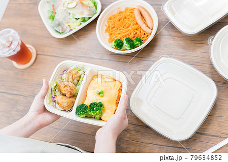 テイクアウト　デリバリーフードへの取り組みイメージ 79634852