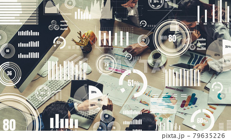 Creative visual of business data analyzing technology 79635226