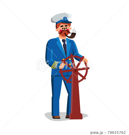 Sailor Captain Person Holding Ship Wheel Vector Sailor Captain Person Holding Ship Wheel Vector 79635762