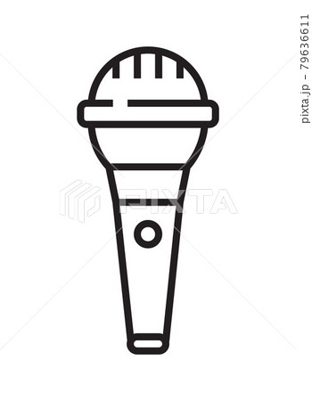 Microphone icon vector in thin line style. Voice over sign. Microphone symbol for audio podcast broadcast. Microphone icon vector in thin line style. Voice over sign. Microphone symbol for audio podcast broadcast. 79636611