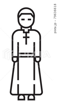 Priest, clergyman, cleric icon. Bible vector in a thin line style. 79636618