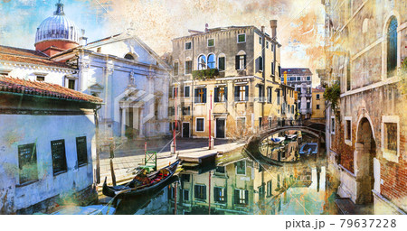 Venice town, watercolor style. Italy 79637228