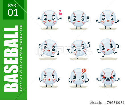 emoticon set of Baseball. First set. Vector Illustration 79638081