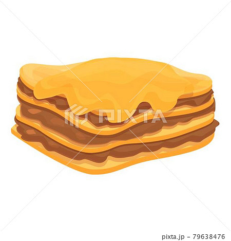 Hot lasagna icon cartoon vector. Lasagne pastaのイラスト素材 [79638476] - PIXTA