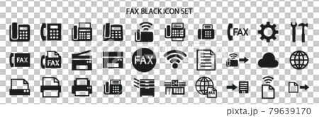 與傳真和打印機相關的圖標集 79639170