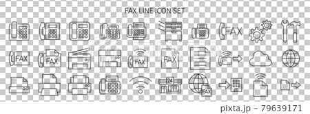 Icon set related to fax and printer 79639171