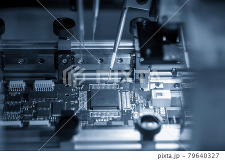 The automatic system assembly line for electronics circuit board. The automatic system assembly line for electronics circuit board. 79640327