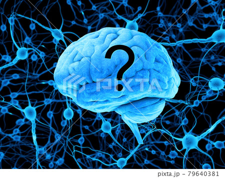 human head with question mark symbol, brain, neurons, thinking, asking questions, quiz, 3d render human head with question mark symbol, brain, neurons, thinking, asking questions, quiz, 3d render 79640381