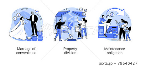 Spousal agreement abstract concept vector illustrations. Spousal agreement abstract concept vector illustrations. 79640427