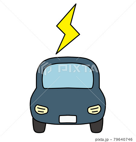 電気自動車イメージの車のアイコンイラストのイラスト素材