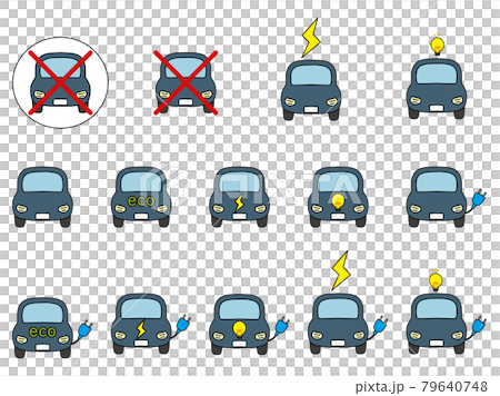 電動車圖像車等圖標插圖集。 電動車圖像車等圖標插圖集。 79640748