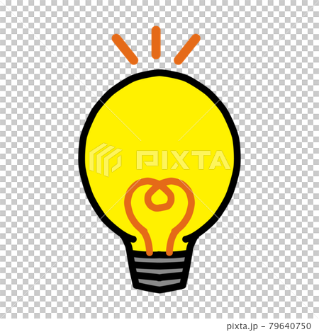 電球の光るイメージのイラスト 79640750