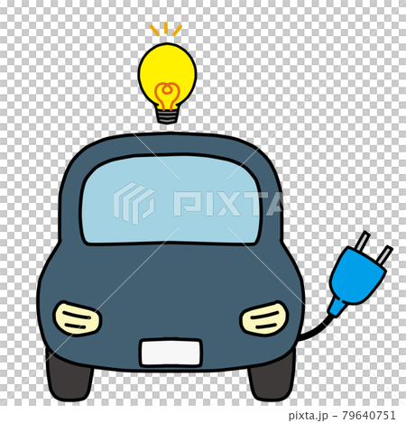 電気自動車イメージの車のアイコンイラスト 79640751