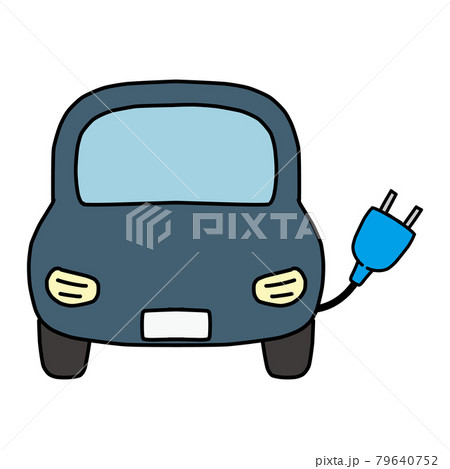 電気自動車イメージの車のアイコンイラスト 79640752