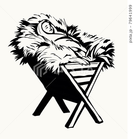 Newborn baby Jesus. Vector drawing 79641999