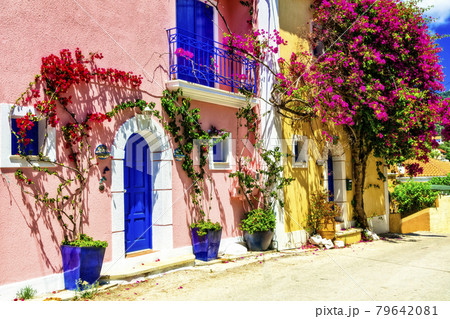 Most beautiful greek villages - colorful Assos in Cefalonia. Ionian islands of Greece 79642081