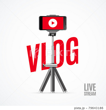 Vlogging Concept with Realistic Detailed 3d Phone. Vector 79643186