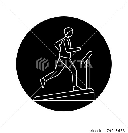 Running on treadmill color line icon. Pictogram for web page, mobile app Running on treadmill color line icon. Pictogram for web page, mobile app 79643678