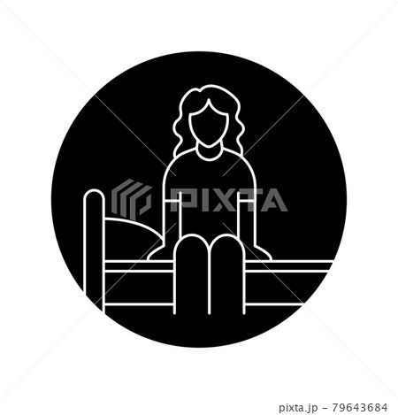 Getting out of bed color line icon. Pictogram for web page, mobile app 79643684
