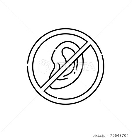 Loss hearing color line icon. Disability. Isolated vector element. Loss hearing color line icon. Disability. Isolated vector element. 79643704