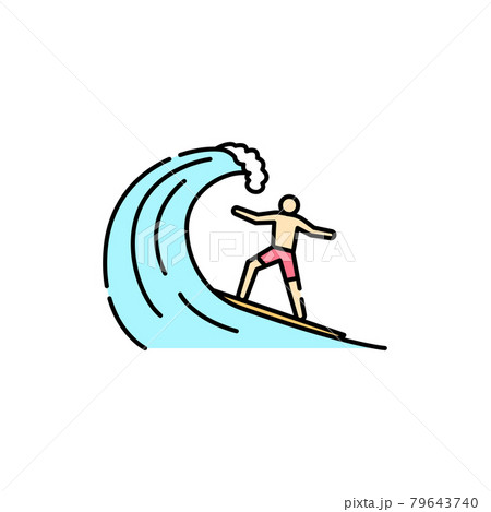 Surfing line icon. Isolated vector element. 79643740