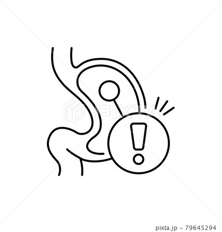 Gastritis olor line icon. Gastroesophageal reflux disease. Pictogram for web page, mobile app, promo. Gastritis olor line icon. Gastroesophageal reflux disease. Pictogram for web page, mobile app, promo. 79645294