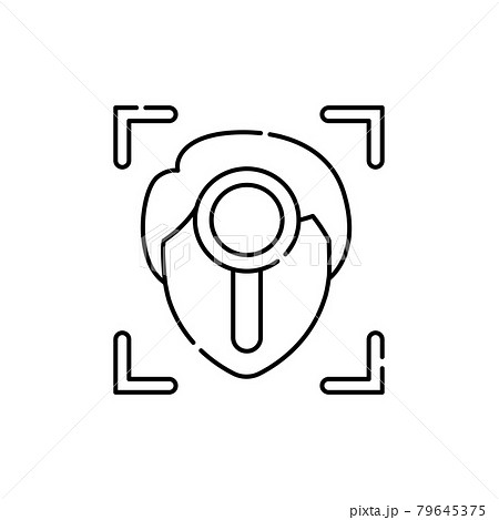 Face identification olor line icon. ID and verifying person. Pictogram for web page, mobile app, promo. Face identification olor line icon. ID and verifying person. Pictogram for web page, mobile app, promo. 79645375