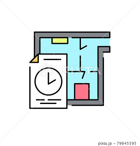 Apartment rental olor line icon. Pictogram for web page, mobile app, promo. Apartment rental olor line icon. Pictogram for web page, mobile app, promo. 79645595