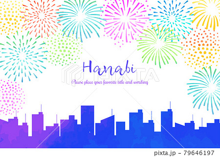 花火をモチーフにした夏のイメージの背景素材のイラスト素材