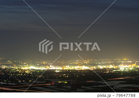 東山公園からの福井市の夜景 東山公園からの福井市の夜景 79647788