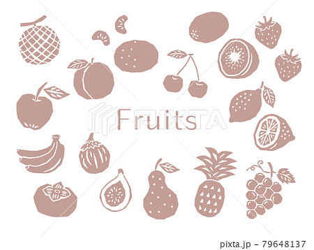 フルーツ　レトロなベクターセット 79648137